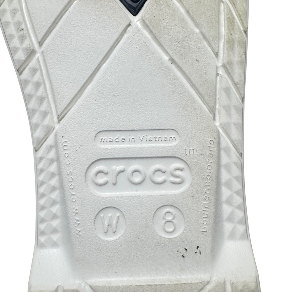 Crocs Beach Line Hybrid Boat Shoes Size 8 Navy Blue White Slip On - Picture 9 of 10